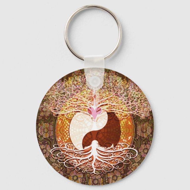 Porte-clés Ying Yang Heart Tree of Life (Recto)