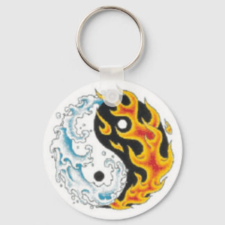 Porte-clés ying yang porte - clé d'eau de flamme