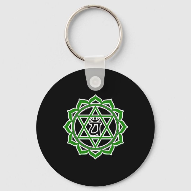 Porte-clés Yoga Anahata Cœur Vert Chakra  (Recto)