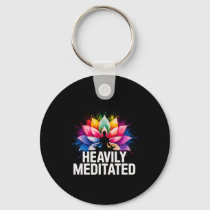 Porte-clés Yoga Fleur de Lotus Méditée Lourdement Aquarelle Z
