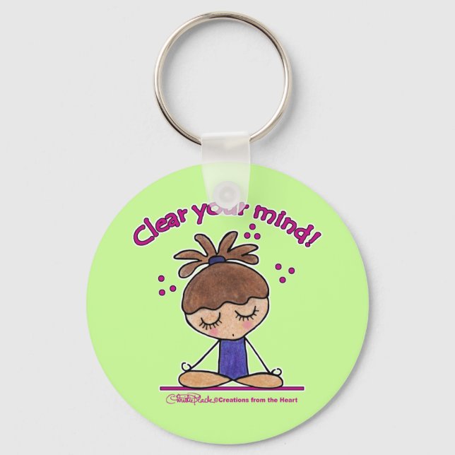 Porte-clés Yoga Girl Clear Your Mind (Recto)