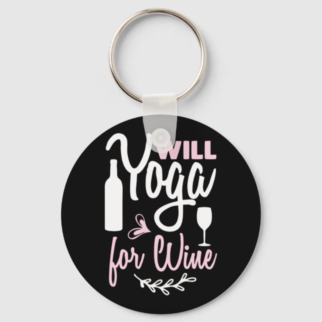 Porte-clés Yoga Lover | Will Yoga Pour Vin (Recto)
