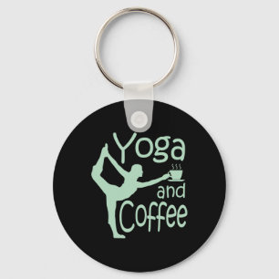 Porte-clés Yoga pour femmes avec citations Yoga et café