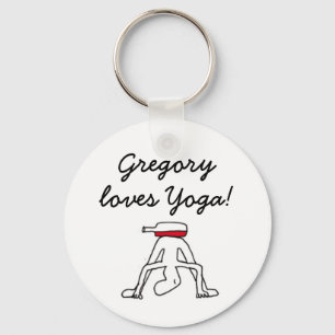 Porte-clés Yoga pour l'insigne de blanc de Winelovers
