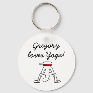 Porte-clés Yoga pour Winelovers Badge blanc