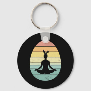 Porte-clés Yoga Rétro Œuf de Pâques Jour de Pâques Méditation