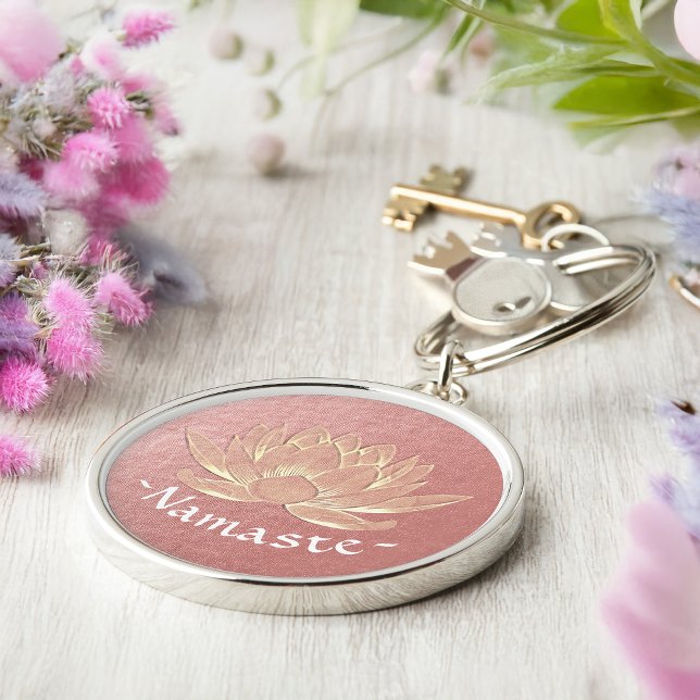 Porte-clés YOGA Studio Méditation Reiki Instructeur Gold Lotu (Créateur téléchargé)