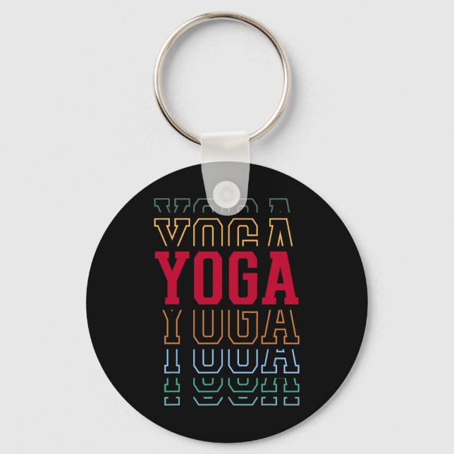 Porte-clés Yoga Texte Superposé Drôle Instructeur Coach _1  (Recto)