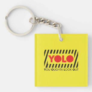 Porte-clés YOLO avec la précaution rouge