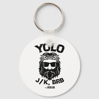 Porte-clés Yolo Jk Brb Jésus Drôle de jour de Pâques Résurrec