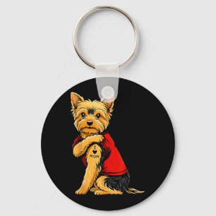 Porte-clés Yorkie avec Yorkshire Terrier tatoué Amour