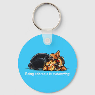 Porte-clés Yorkie étant -Laisse adorable Art™