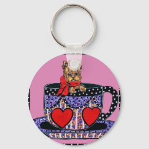 Porte-clés Yorkie Tasse à Thé