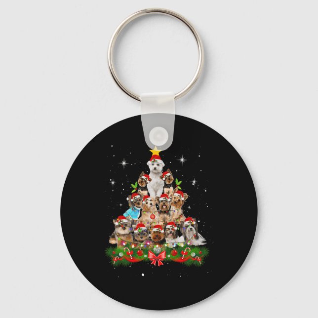 Porte-clés Yorkshire Christmas Chien Tree Drôle Chien Tee - s (Recto)