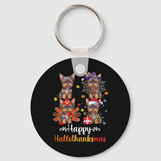 Porte-clés Yorkshire Halloween Joyeux Noël Joyeux Hallotha (Recto)