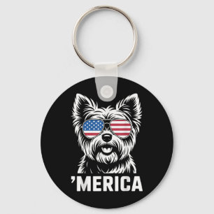 Porte-clés Yorkshire Terrier 4 juillet ‘merica Patriotique 