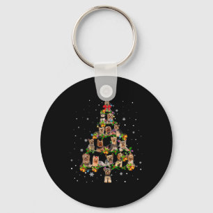 Porte-clés Yorkshire Terrier arbre de Noël Santa drôle de chi