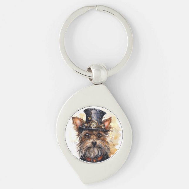 Porte-clés Yorkshire Terrier Chien Steampunk (Devant)