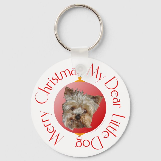 Porte-clés Yorkshire Terrier de Noël (Recto)
