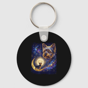 Porte-clés Yorkshire terrier hurlant à la lune mème 90s