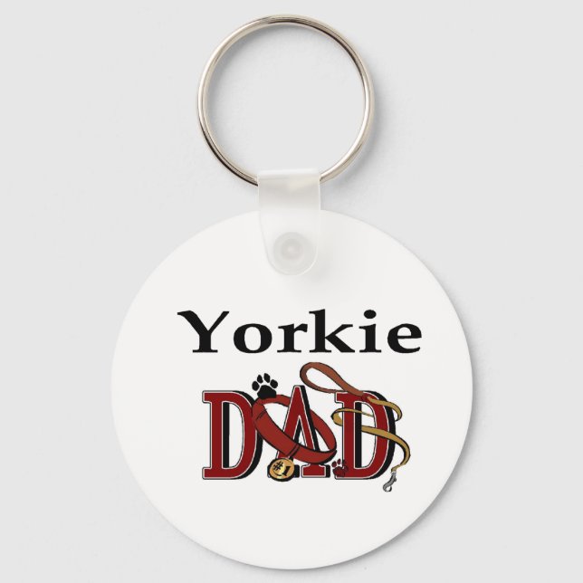 Porte-clés Yorkshire Terrier Papa Cadeaux (Recto)