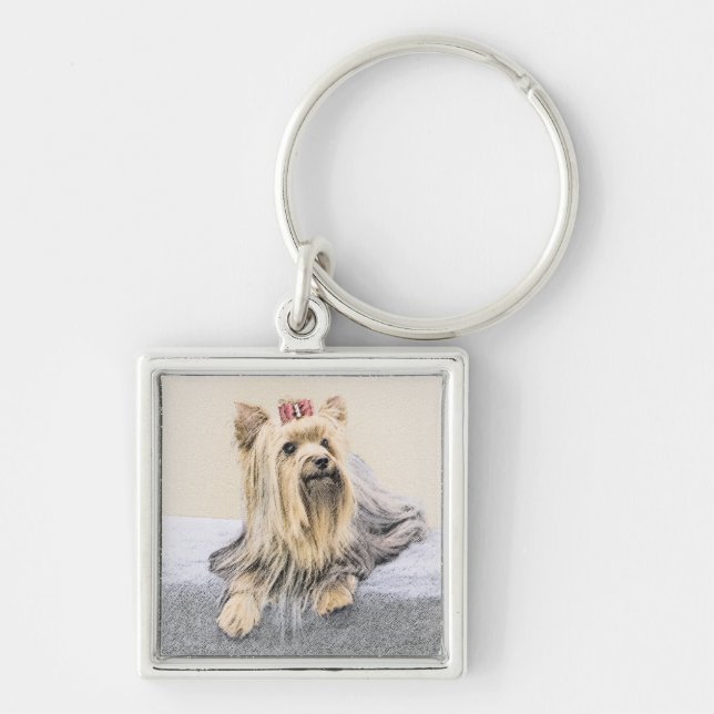 Porte-clés Yorkshire Terrier Peinture - Cute Original Chien A (Devant)