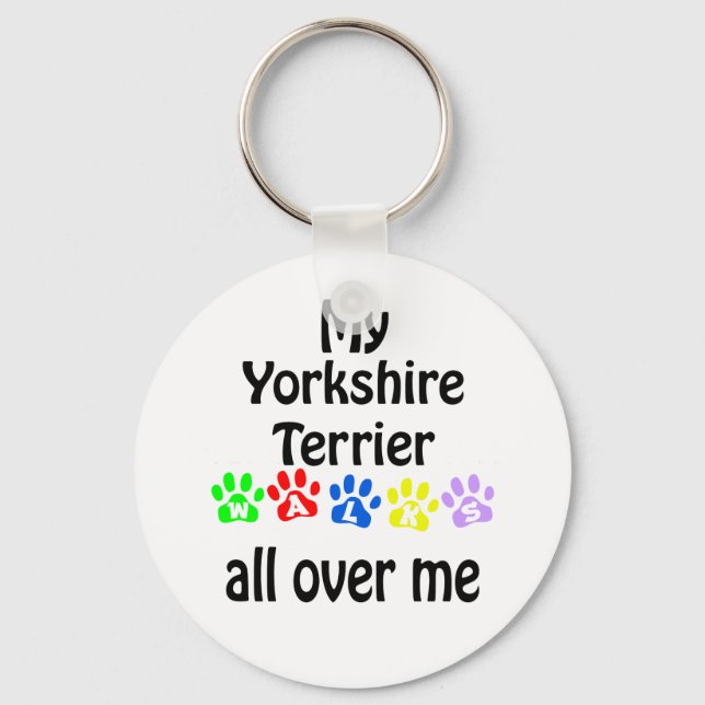 Porte-clés Yorkshire Terrier Walks Design (Recto)