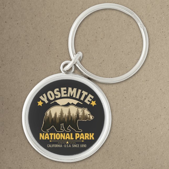 Porte-clés Yosemite National Park Vintage Bear (Créateur téléchargé)