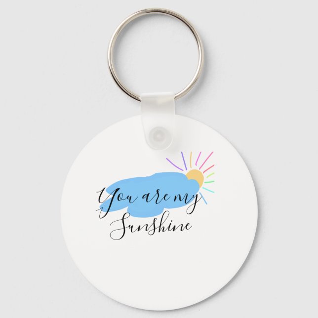 Porte-clés you are my sunshine yellow orange sun rays clouds (Recto)