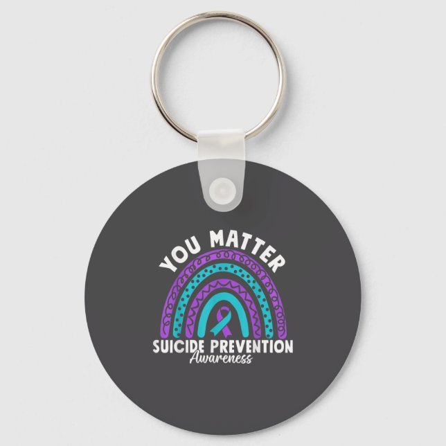 Porte-clés You Suicide Prevention Awareness Teal &amp; Purple (Recto)