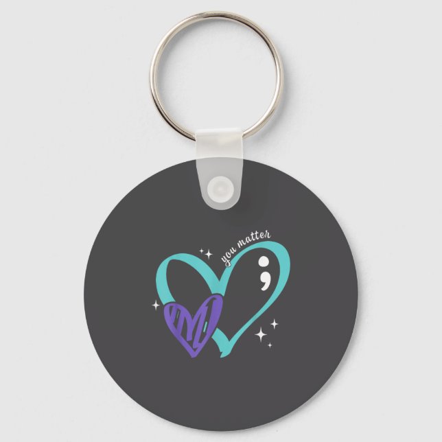 Porte-clés You Suicide Prevention Awareness Teal &amp; Purple (Recto)