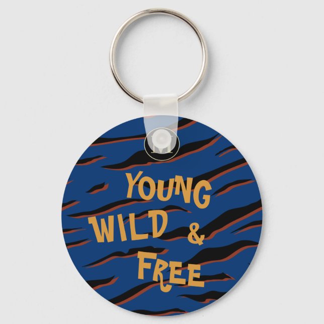 Porte-clés Young Wild Citation libre Tiger Stripes Marine Blu (Recto)