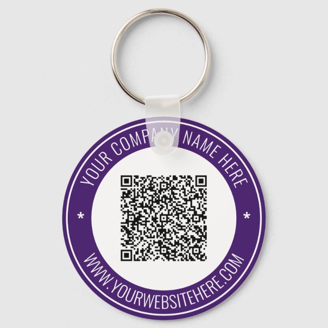 Porte-clés Your QR Code and Text Promotilnal Company Keychain (Recto)