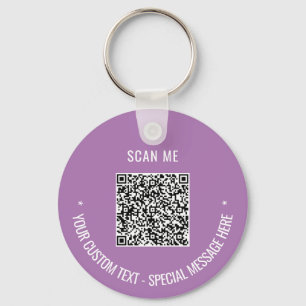 Porte-clés Your QR Code Scan Info Custom Text Colors Keychain