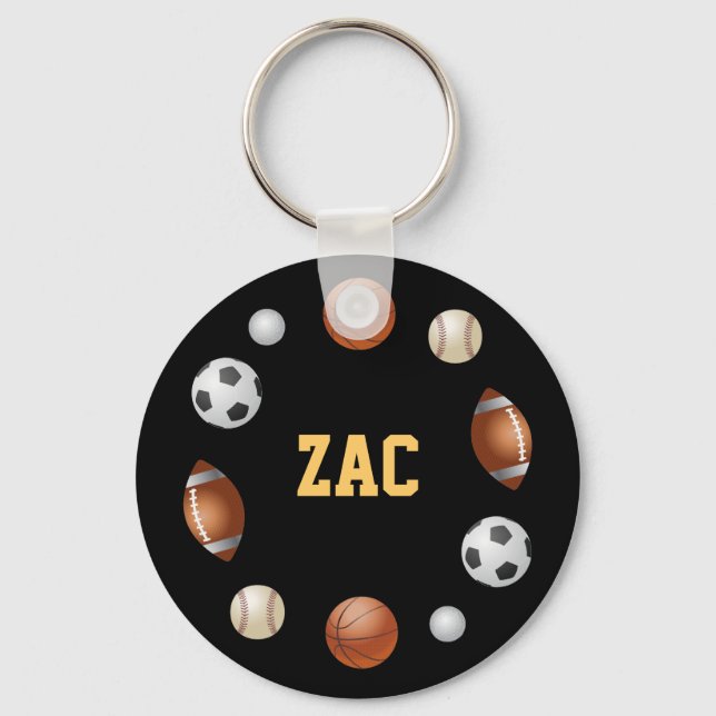 Porte-clés Zac World of Sports Keychain - Black (Recto)