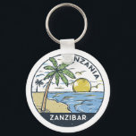 Porte-clés Zanzibar Tanzanie Vintage<br><div class="desc">Design vectoriel Zanzibar. Unguja,  également connue sous le nom d'île de Zanzibar,  est l'île principale de l'archipel tanzanien de Zanzibar.</div>
