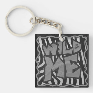 Porte-clés Zebra Black and Light Grey Wild Me