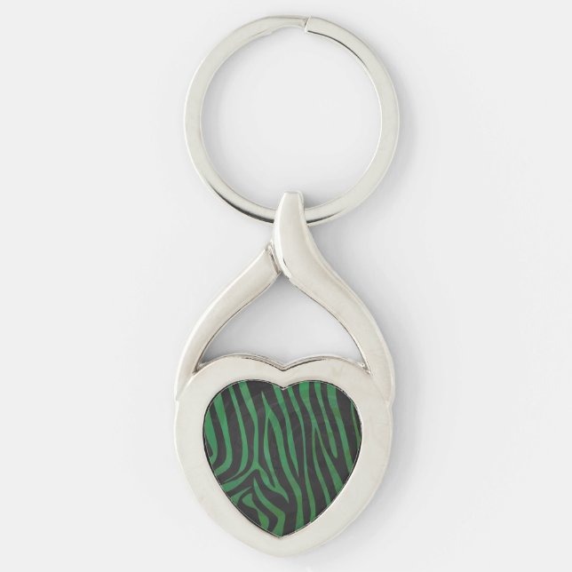 Porte-clés Zebra Black et Green Print (Devant)