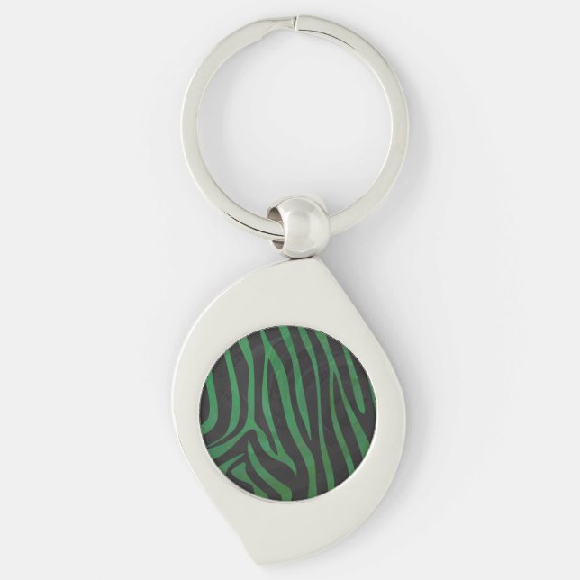 Porte-clés Zebra Black et Green Print (Devant)