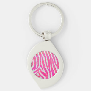 Porte-clés Zebra Hot Pink et White Print