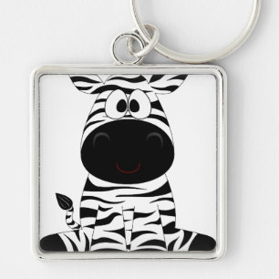 Porte-clés Zebra mignonne Animal Stripes Jungle Safari Whimsi