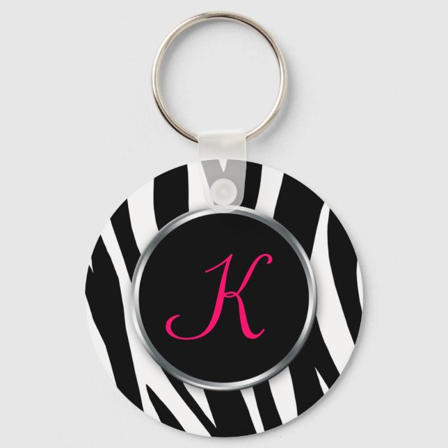 Porte-clés Zebra Print : Berry Monogram : Porte - clé (Recto)