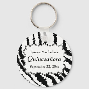 Porte-clés Zebra Print Motif Quinceanera