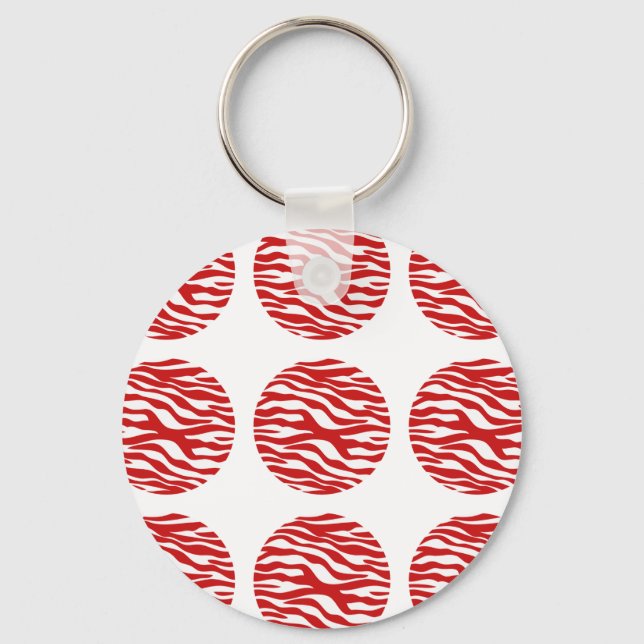 Porte-clés Zebra Print Polka Dots Keychain (Recto)