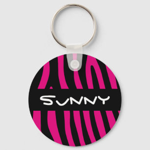 Porte-clés Zebra rayures motif + votre arrière - plan & idées