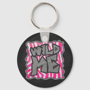 Porte-clés Zebra Rose vif et Sauvage Me Blanc