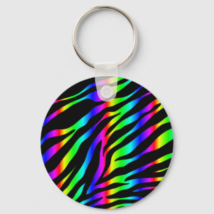 Porte-clés zèbre arc-en-ciel