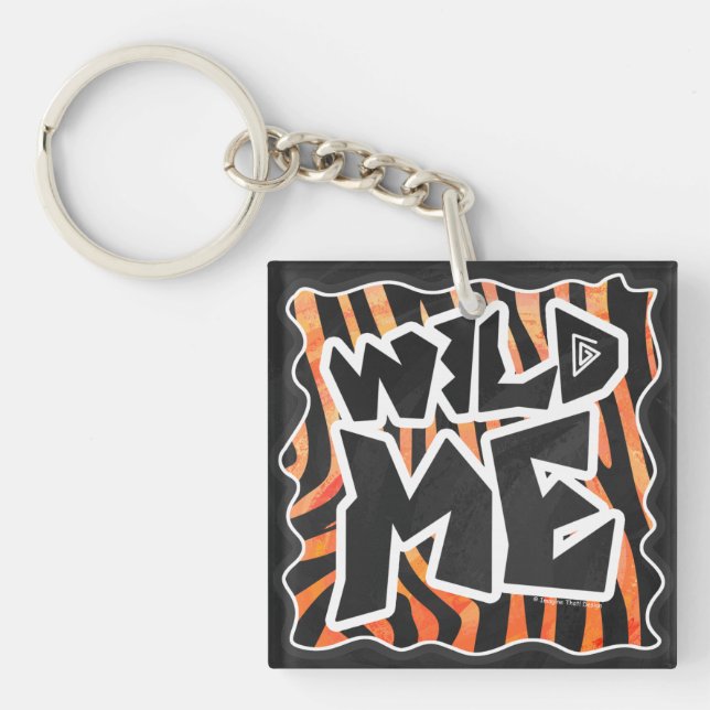 Porte-clés Zèbre de Black et Orange Wild Me (Devant)