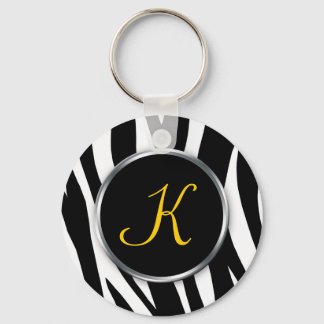 Porte-clés Zèbre Imprimer : Monogramme jaune : Porte - clé
