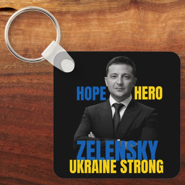 Porte-clés Zelensky Hope Hero Ukraine Strong  (Recto)